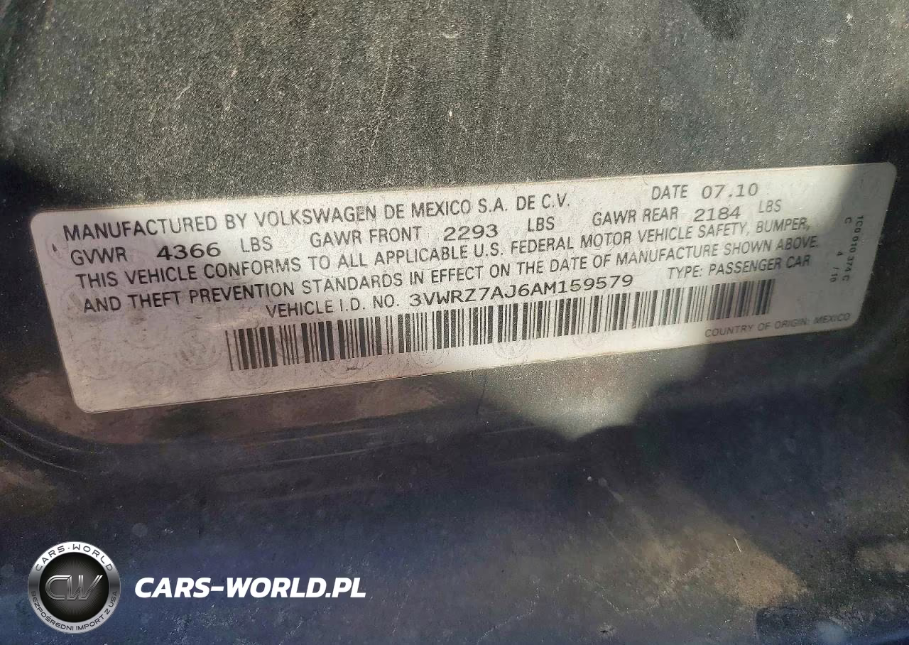 2010 Volkswagen Jetta Se VIN:3VWRZ7AJ6AM159579 - 12