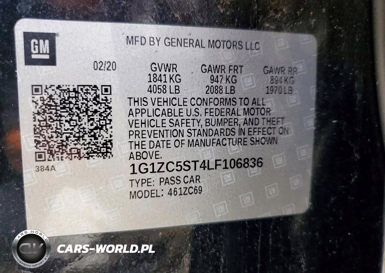 2020 Chevrolet Malibu Ls VIN:1G1ZC5ST4LF106836 - 12