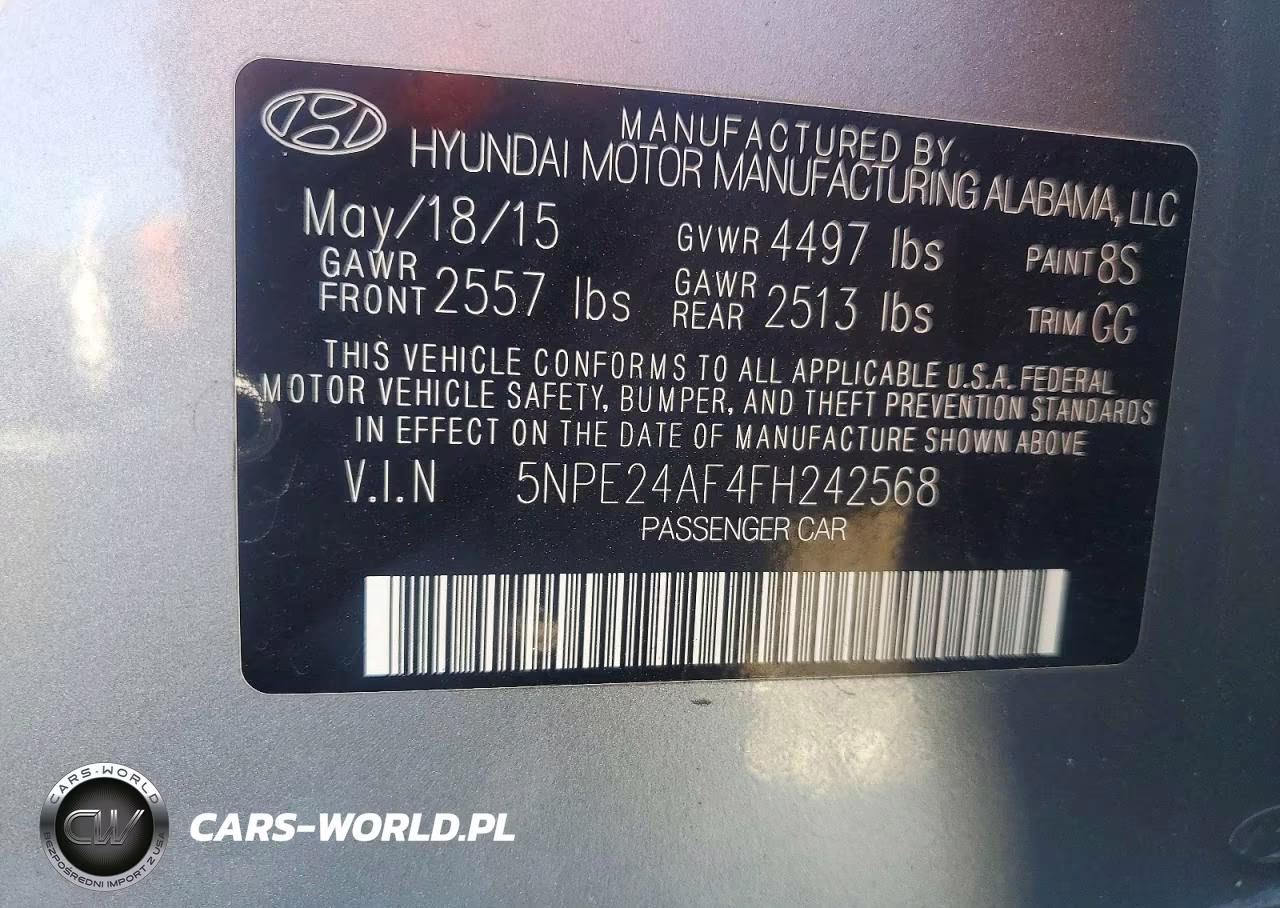 2015 Hyundai Sonata Se VIN:5NPE24AF4FH242568 - 13
