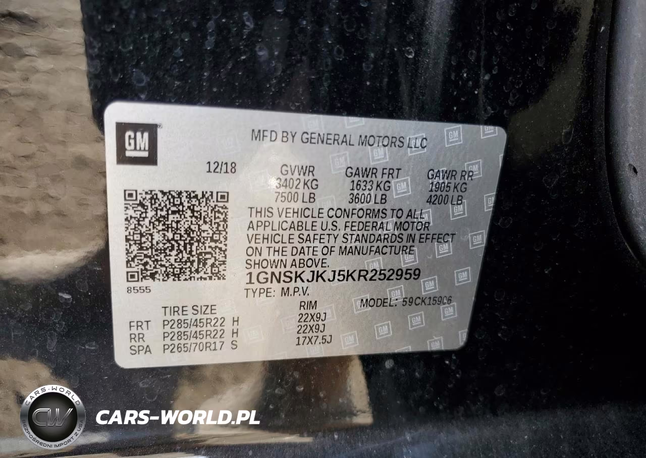 2019 Chevrolet Suburban K1500 Premier VIN:1GNSKJKJ5KR252959 - 14
