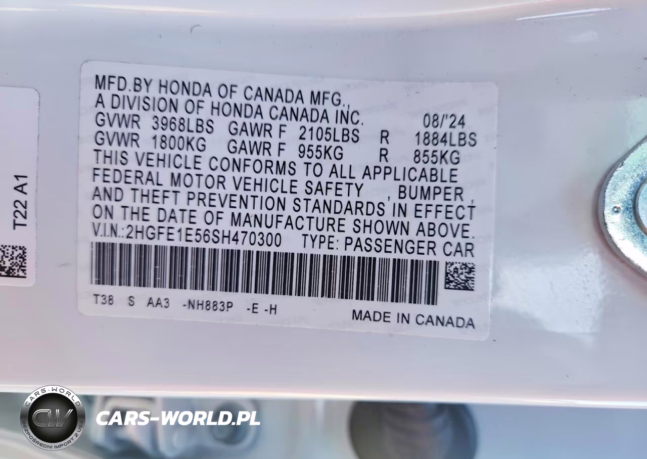 2025 Honda Civic Si VIN:2HGFE1E56SH470300 - 12