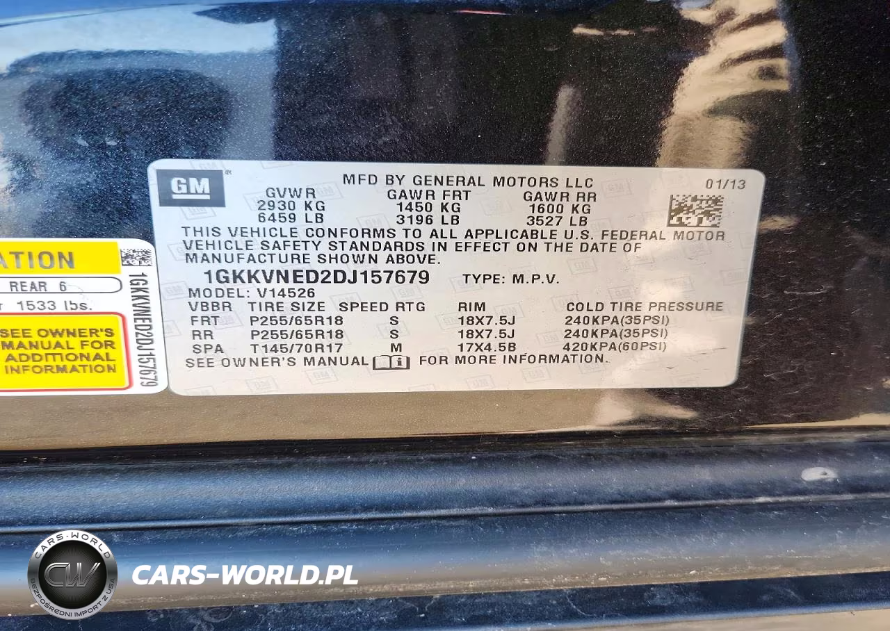 2013 GMC Acadia Sle VIN:1GKKVNED2DJ157679 - 13