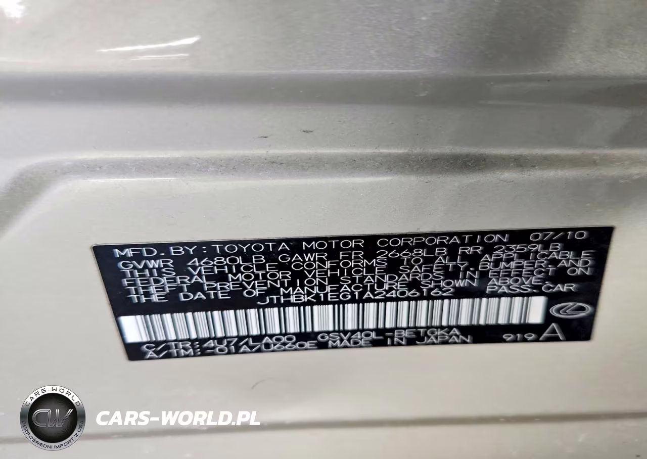 2010 Lexus Es 350 VIN:JTHBK1EG1A2406162 - 12