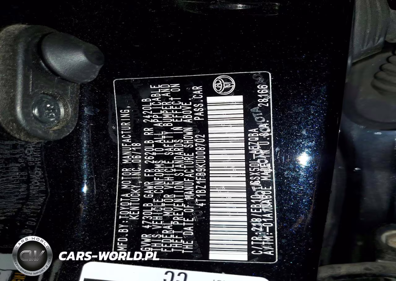 2019 Toyota Avalon Xse VIN:4T1BZ1FB9KU008702 - 12