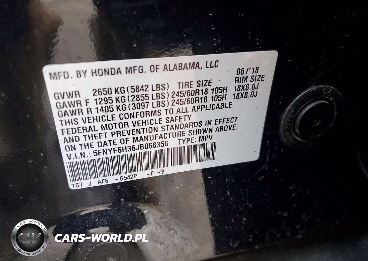 2018 Honda Pilot Ex VIN:5FNYF6H36JB068356 - 13
