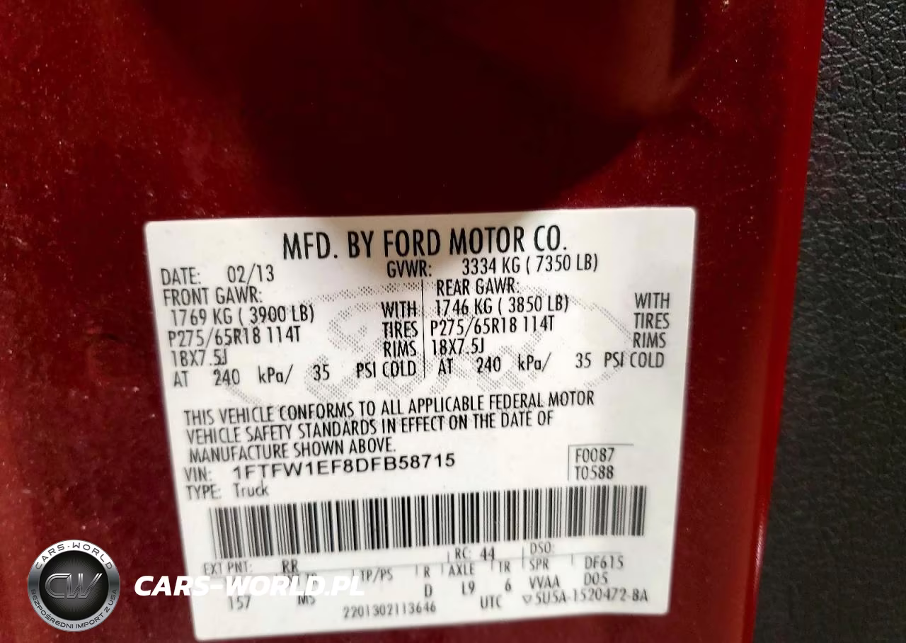 2013 Ford F150 Supercrew VIN:1FTFW1EF8DFB58715 - 12