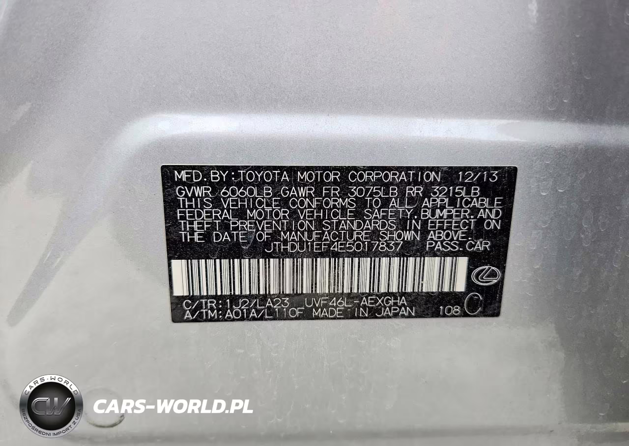 2014 Lexus Ls 600Hl VIN:JTHDU1EF4E5017837 - 13