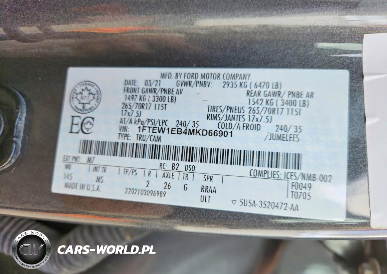 2021 Ford F150 Supercrew VIN:1FTEW1EB4MKD66901 - 12