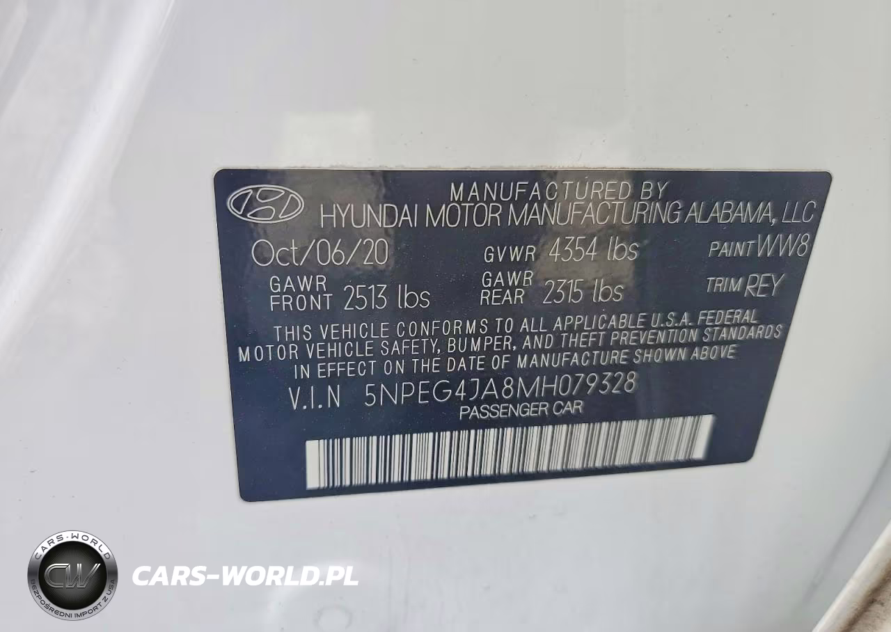 2021 Hyundai Sonata Se VIN:5NPEG4JA8MH079328 - 12