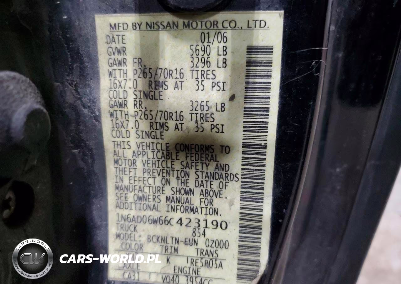 2006 Nissan Frontier King Cab Le VIN:1N6AD06W66C423190 - 12