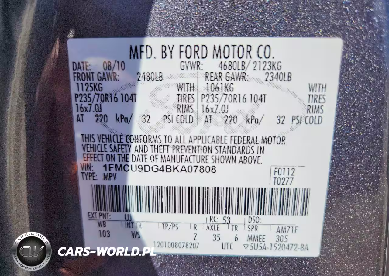 2011 Ford Escape Xlt VIN:1FMCU9DG4BKA07808 - 12