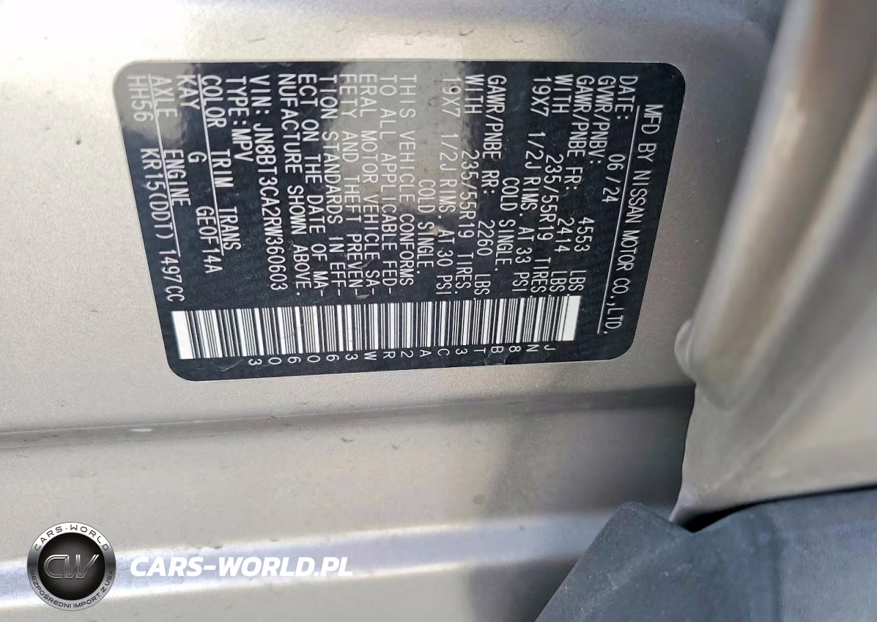 2024 Nissan Rogue Sl VIN:JN8BT3CA2RW360603 - 14