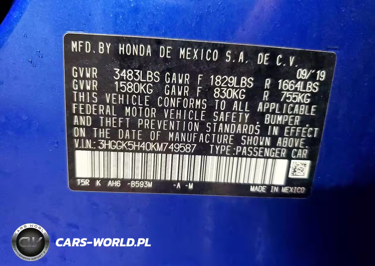 2019 Honda Fit Lx VIN:3HGGK5H40KM749587 - 12