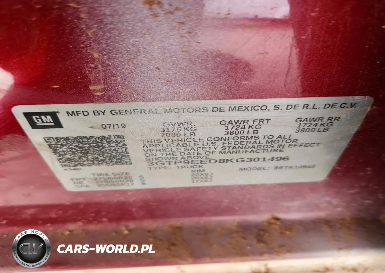 2019 GMC Sierra K1500 At4 VIN:3GTP9EED8KG301496 - 12