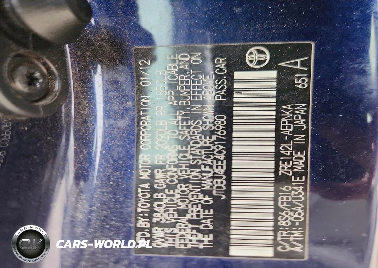 2012 Toyota Corolla Le VIN:JTDBU4EE4C9176980 - 12