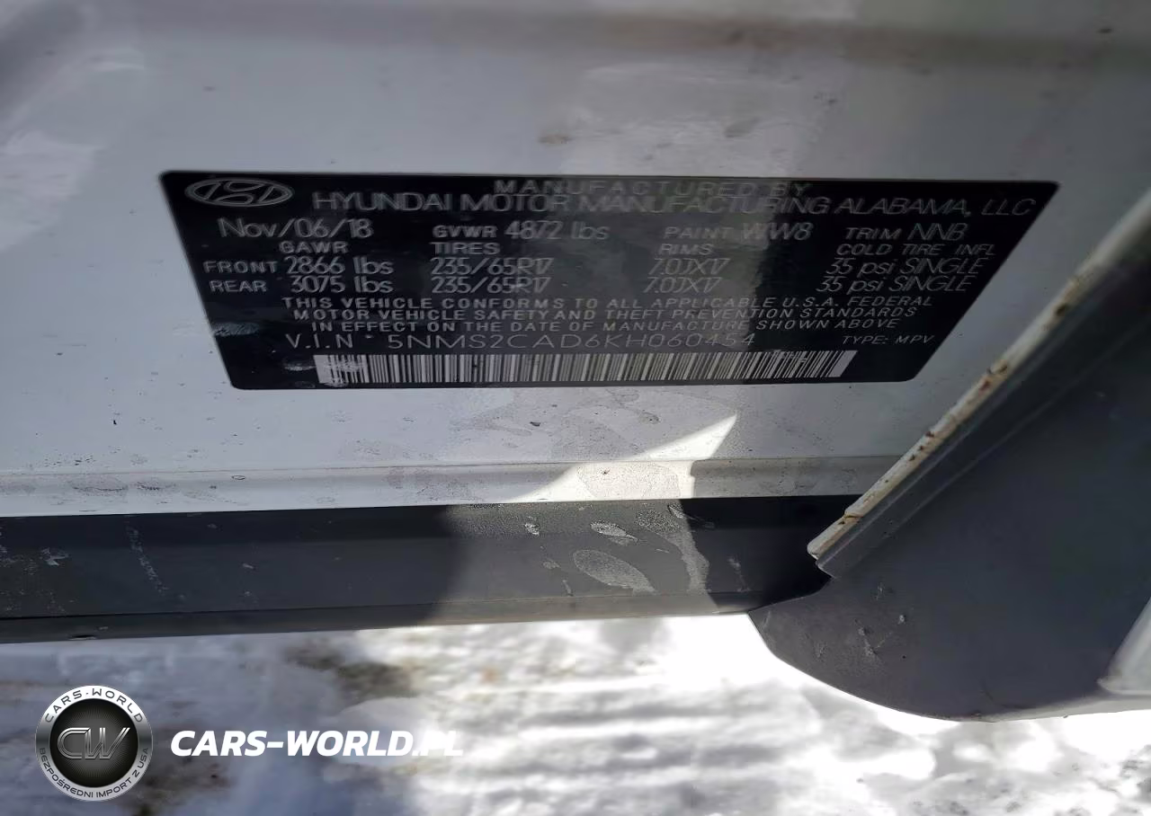 2019 Hyundai Santa Fe Se 2.4L VIN:5NMS2CAD6KH060454 - 13