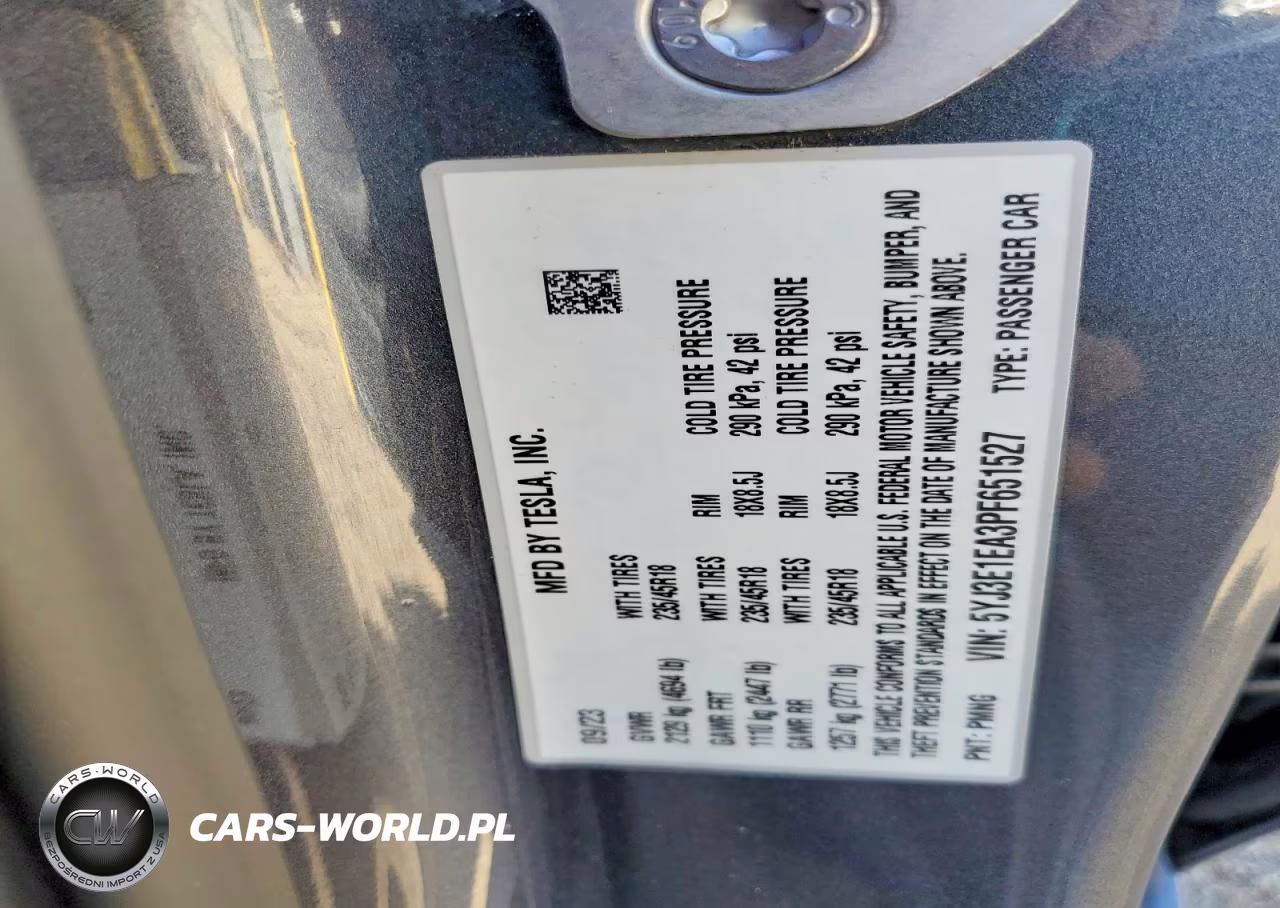 2023 Tesla Model 3 VIN:5YJ3E1EA3PF651527 - 12