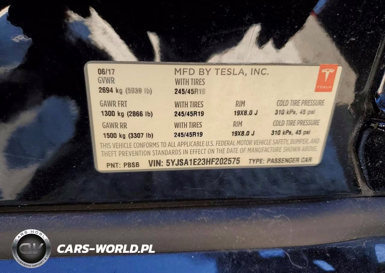 2017 Tesla Model S VIN:5YJSA1E23HF202575 - 12