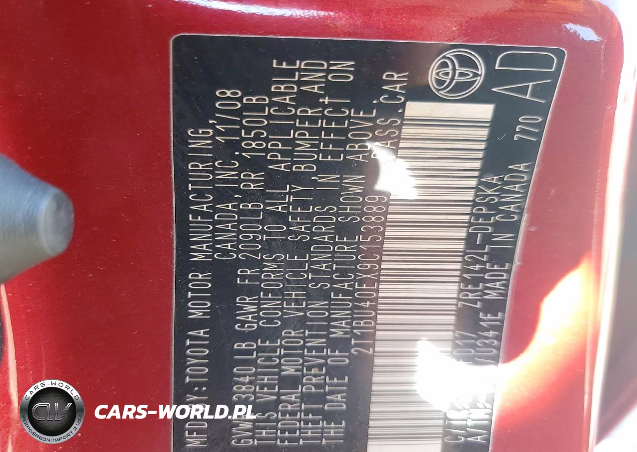 2009 Toyota Corolla S VIN:2T1BU40EX9C153889 - 12