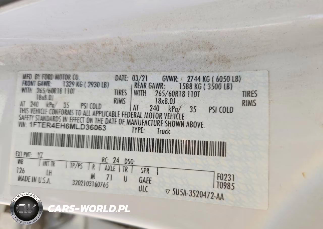2021 Ford Ranger Xl VIN:1FTER4EH6MLD36063 - 12