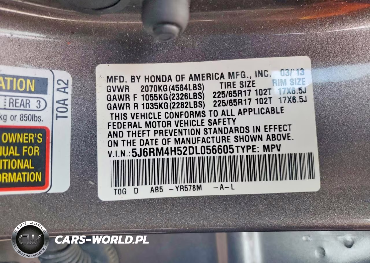 2013 Honda Cr-V Ex VIN:5J6RM4H52DL056605 - 12
