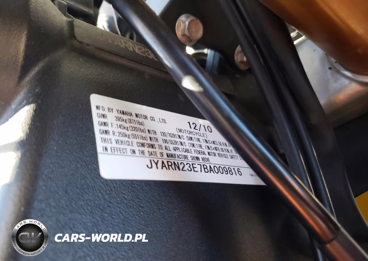 2011 Yamaha Yzfr1 VIN:JYARN23E7BA009816 - 9