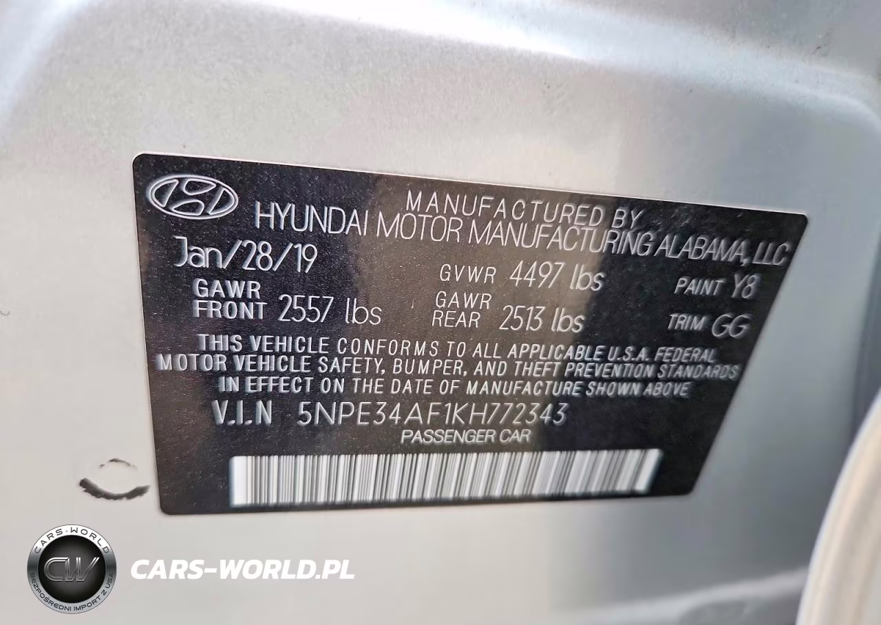 2019 Hyundai Sonata Sel VIN:5NPE34AF1KH772343 - 12