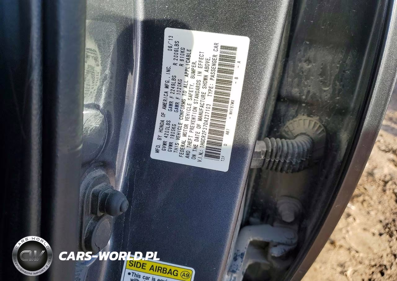 2013 Honda Accord Lx VIN:1HGCR2F37DA237103 - 12