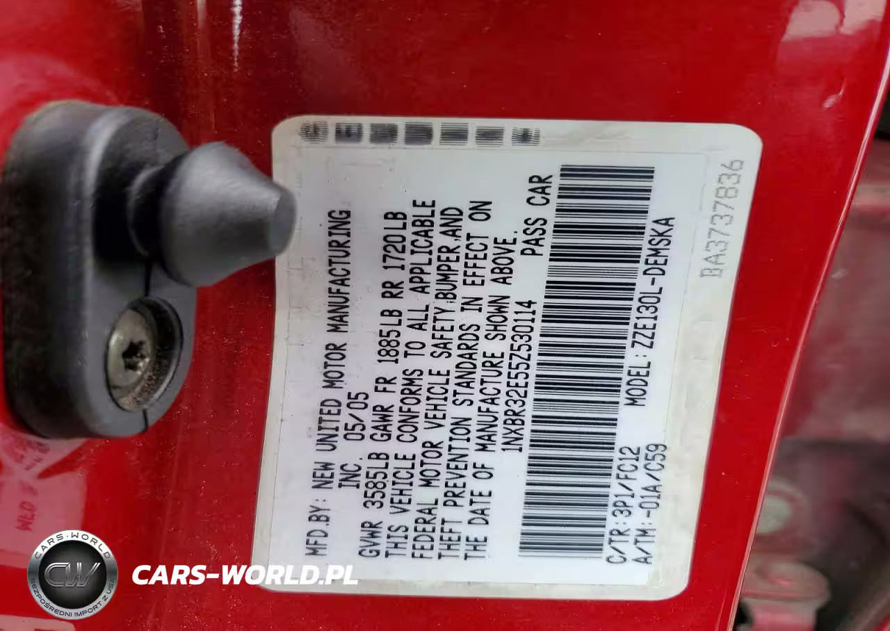 2005 Toyota Corolla Ce VIN:1NXBR32E55Z530114 - 12