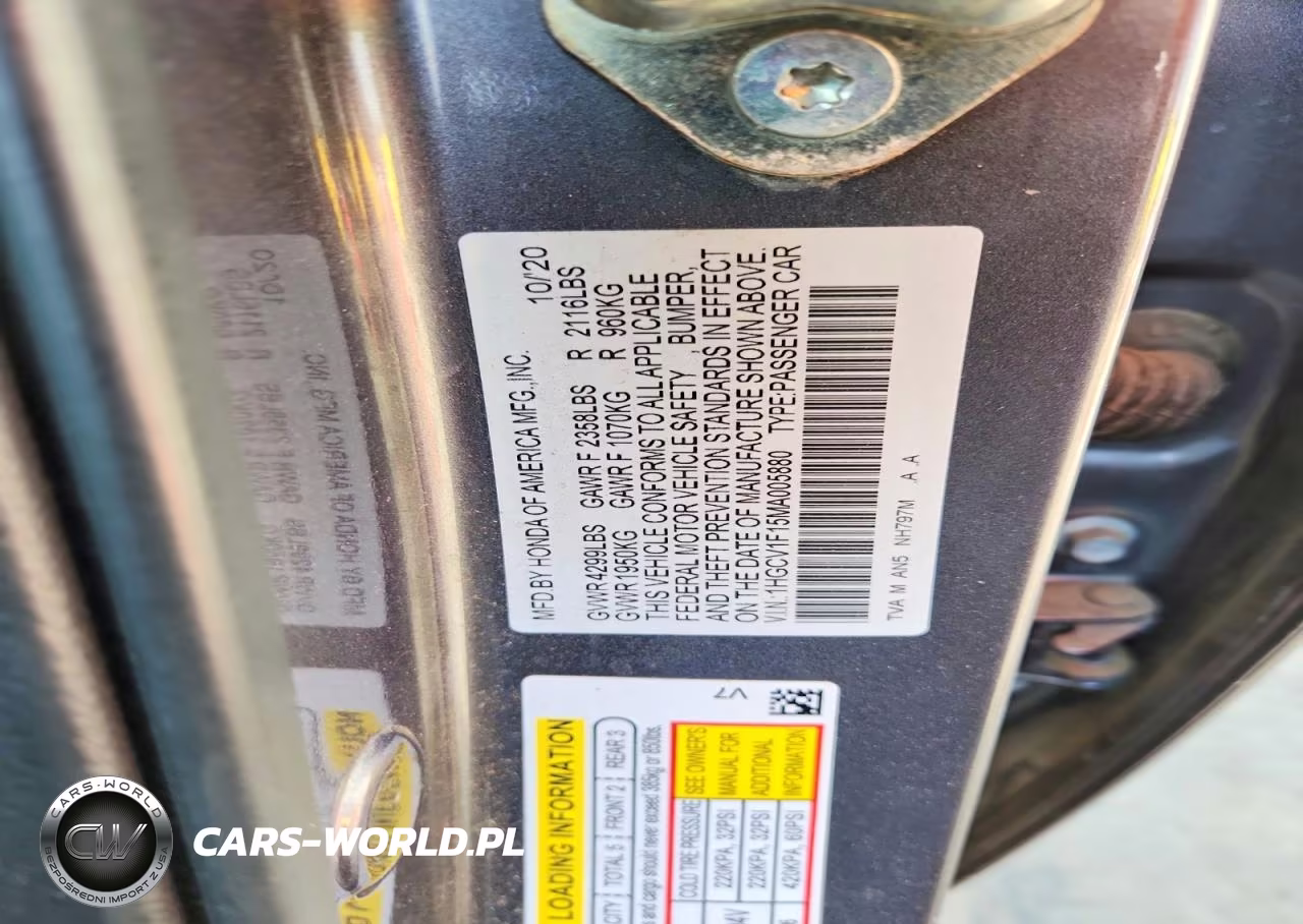 2021 Honda Accord Lx VIN:1HGCV1F15MA005880 - 12
