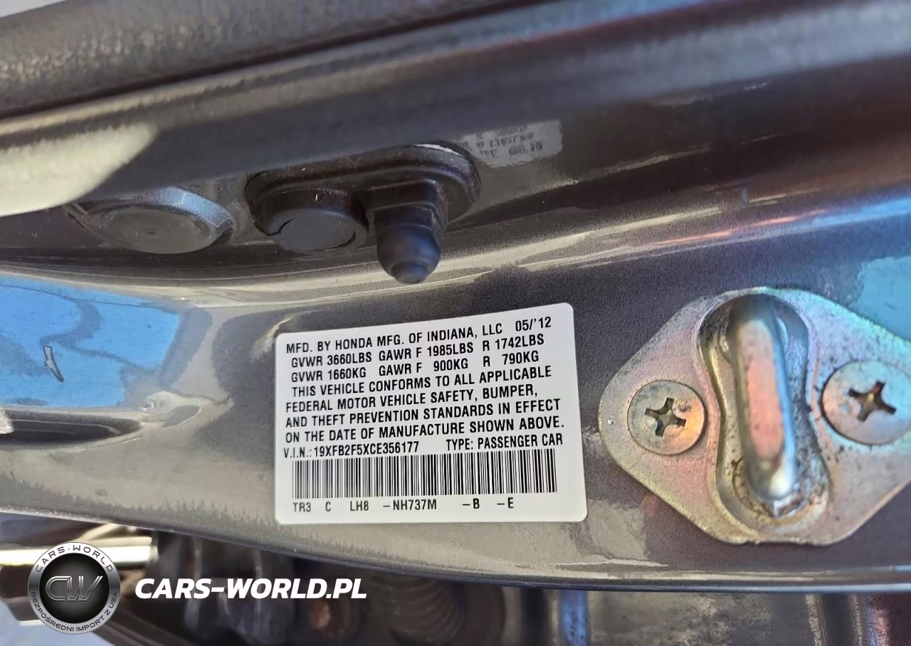 2012 Honda Civic Lx VIN:19XFB2F5XCE356177 - 12