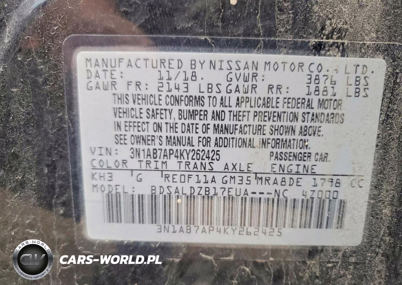 2019 Nissan Sentra S VIN:3N1AB7AP4KY262425 - 12