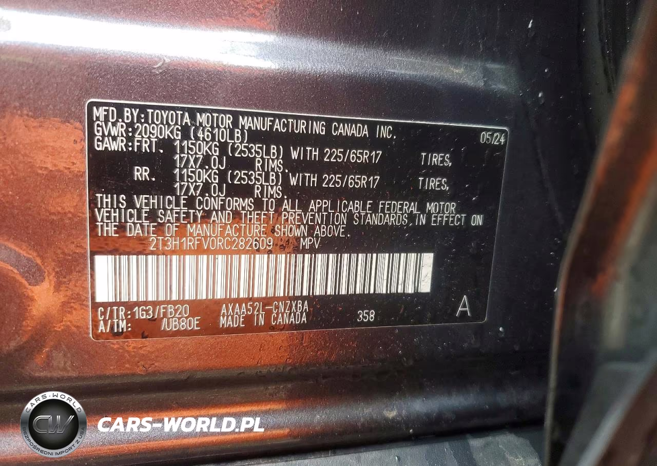 2024 Toyota Rav4 Le VIN:2T3H1RFV0RC282609 - 14