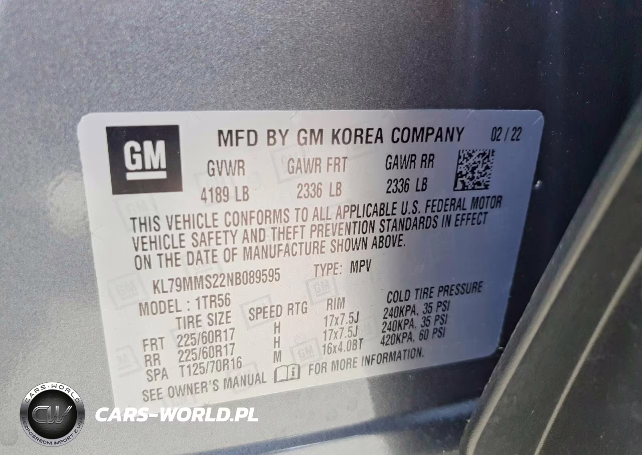 2022 Chevrolet Trailblazer Ls VIN:KL79MMS22NB089595 - 14