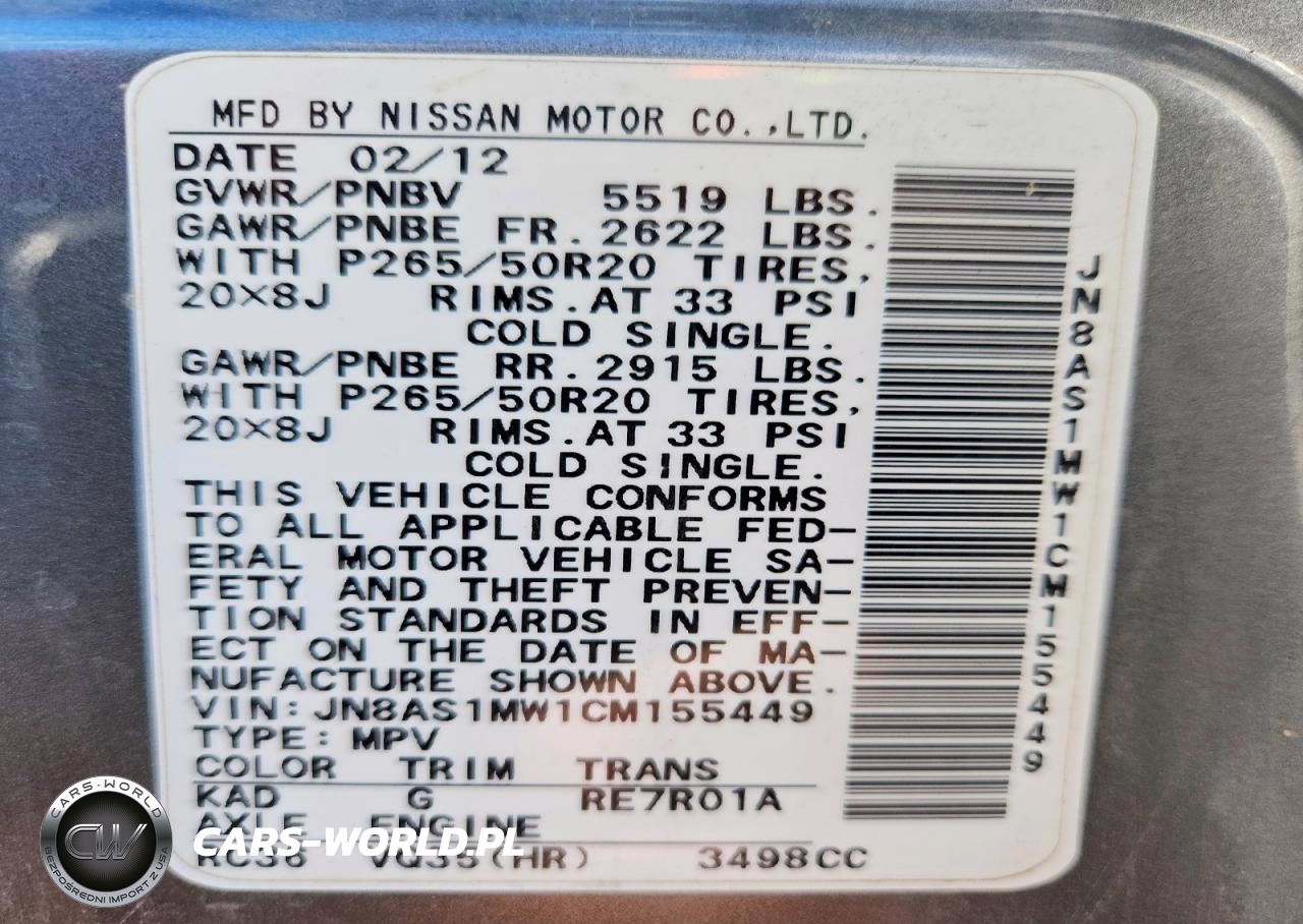 2012 Infiniti Fx35 VIN:JN8AS1MW1CM155449 - 13