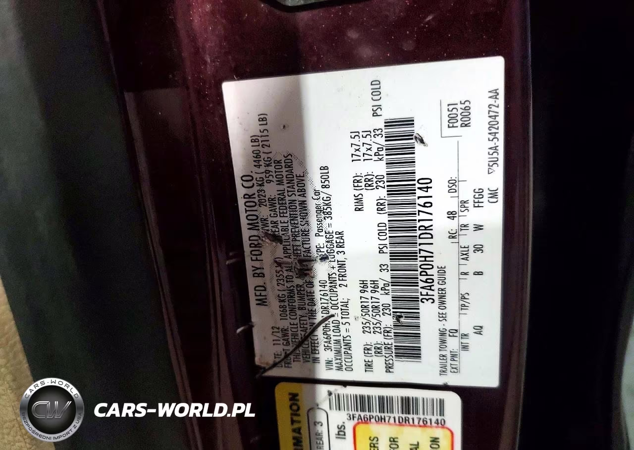 2013 Ford Fusion Se VIN:3FA6P0H71DR176140 - 12