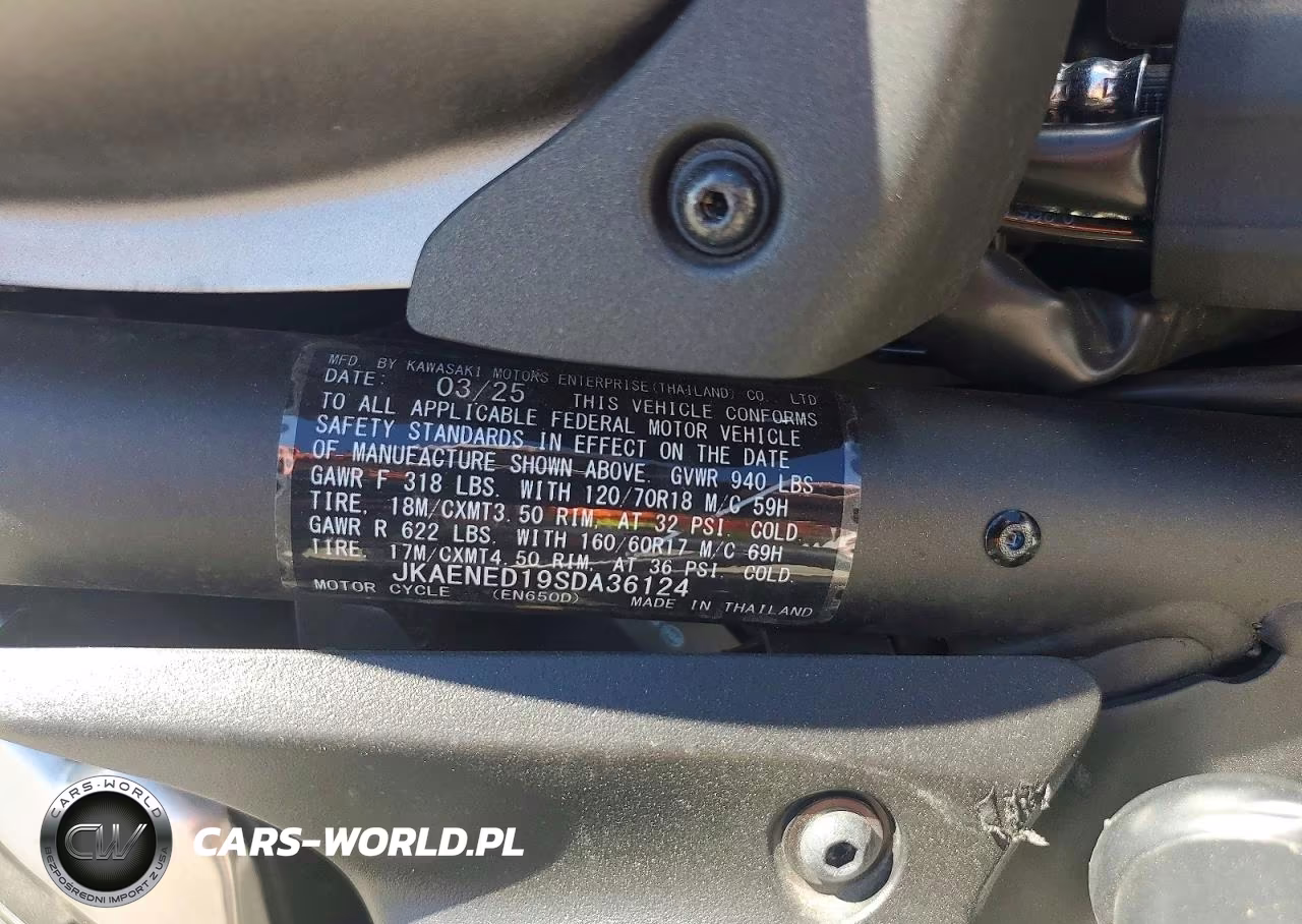 2025 Kawasaki En650 D VIN:JKAENED19SDA36124 - 9