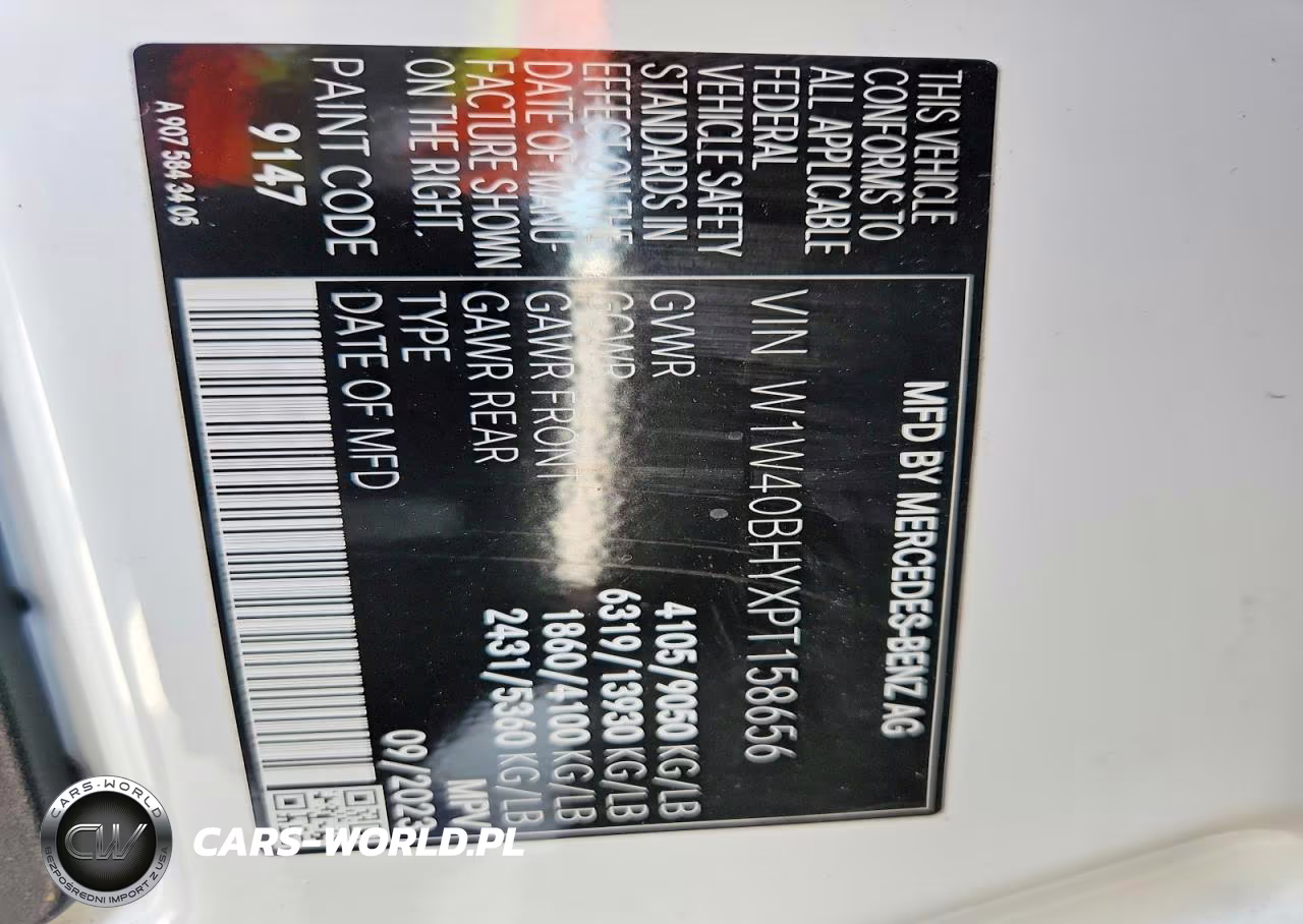 2023 Mercedes Benz Sprinter 2500 VIN:W1W40BHYXPT158656 - 13