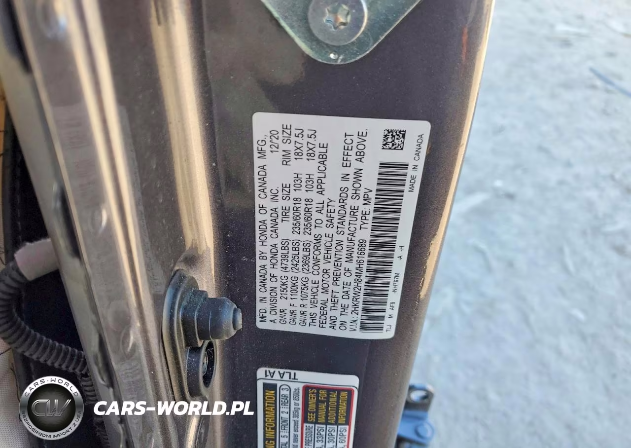 2021 Honda Cr-V Exl VIN:2HKRW2H84MH616689 - 14