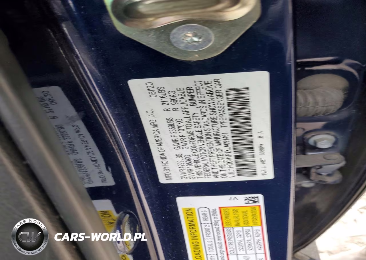 2020 Honda Accord Lx VIN:1HGCV1F1XLA091461 - 12