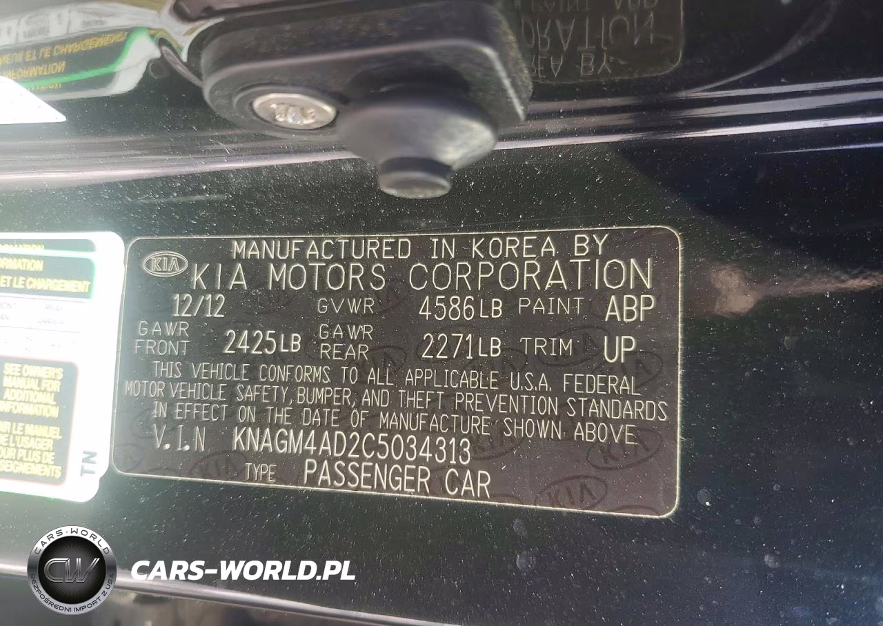 2012 Kia Optima Hybrid VIN:KNAGM4AD2C5034313 - 12