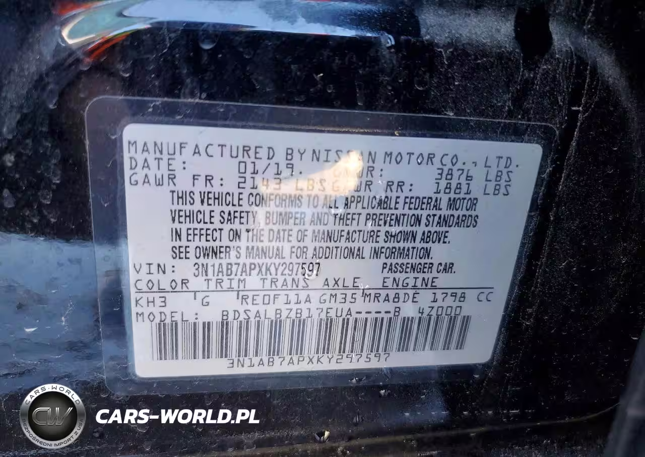2019 Nissan Sentra S VIN:3N1AB7APXKY297597 - 12