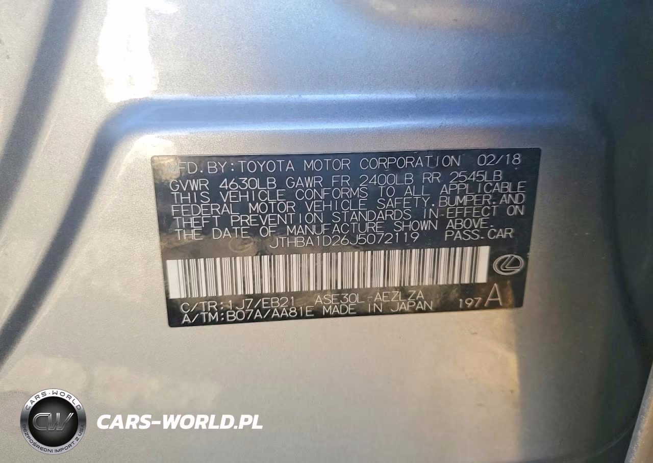 2018 Lexus Is 300 Base VIN:JTHBA1D26J5072119 - 12