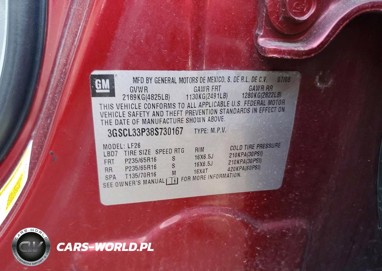 2008 Saturn Vue Xe VIN:3GSCL33P38S730167 - 14