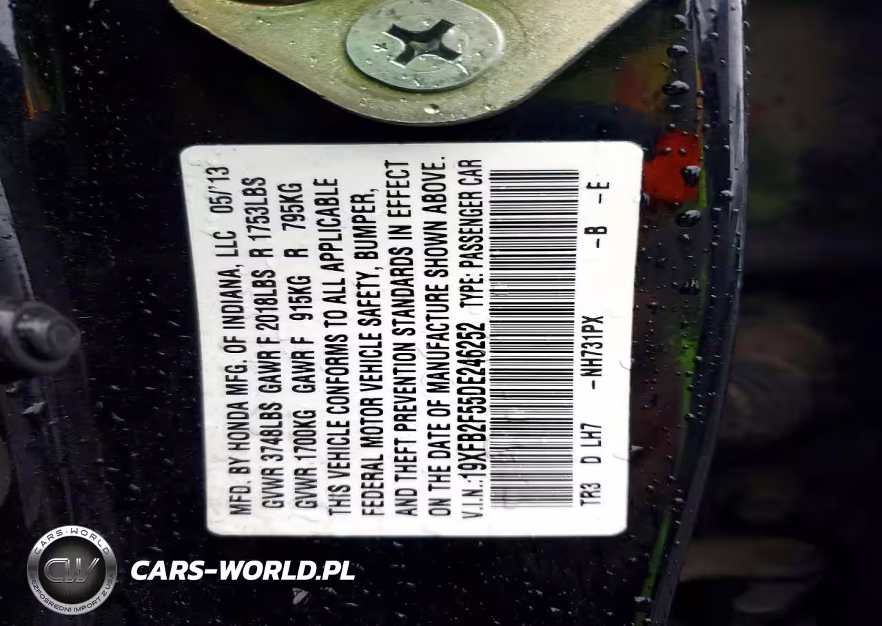2013 Honda Civic Lx VIN:19XFB2F55DE246252 - 12