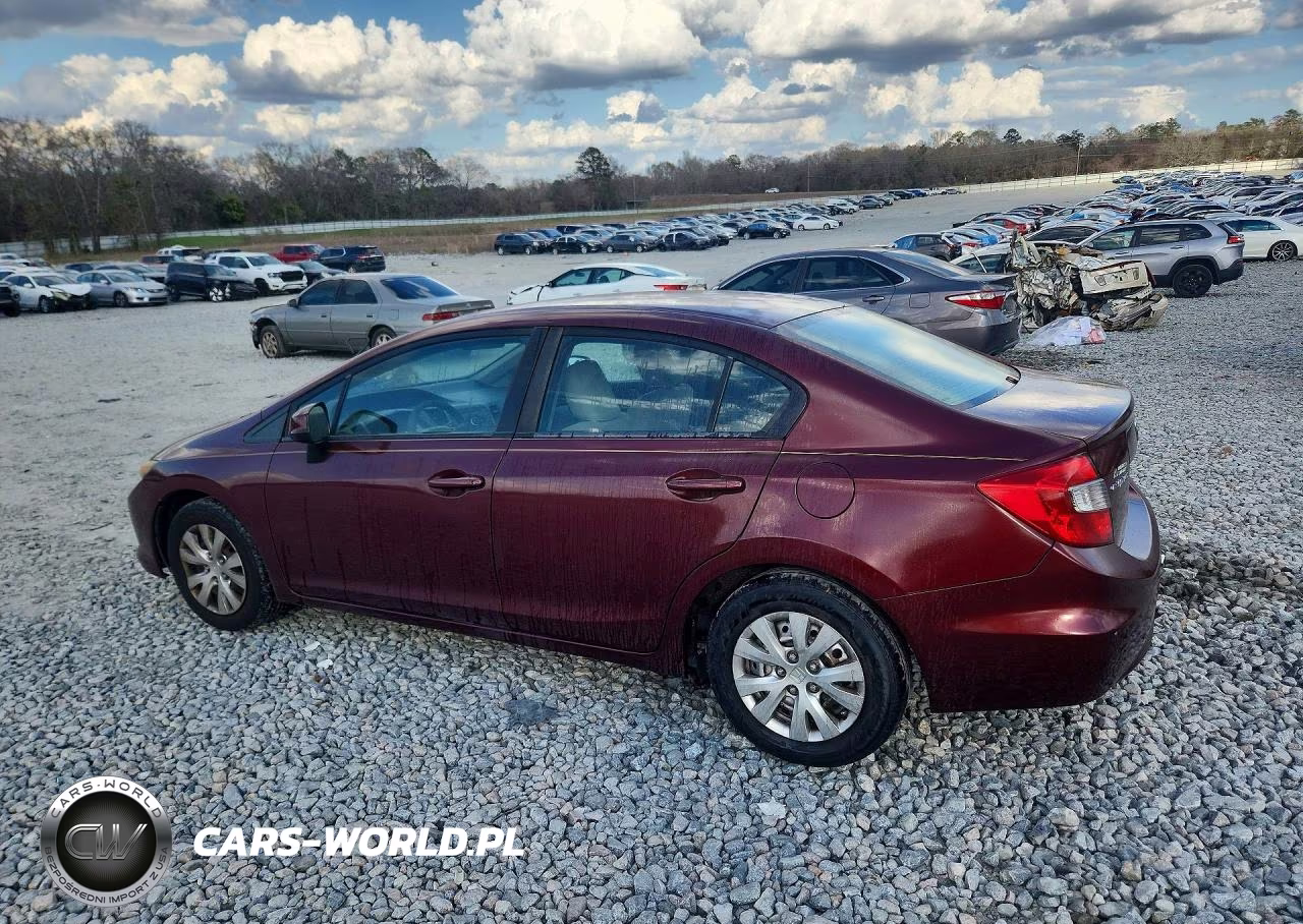 2012 Honda Civic Lx VIN:2HGFB2F5XCH596223 - 2