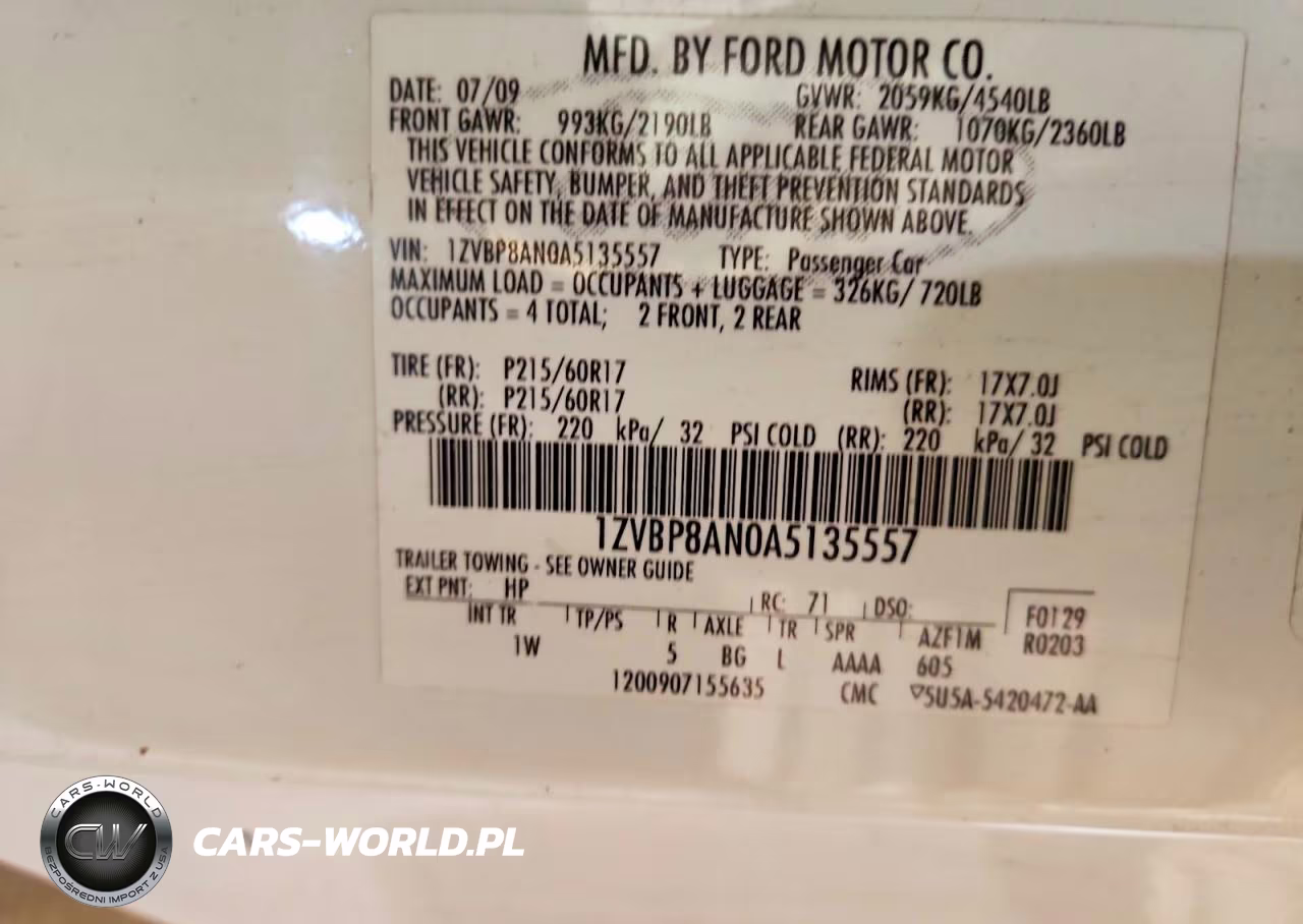 2010 Ford Mustang VIN:1ZVBP8AN0A5135557 - 12