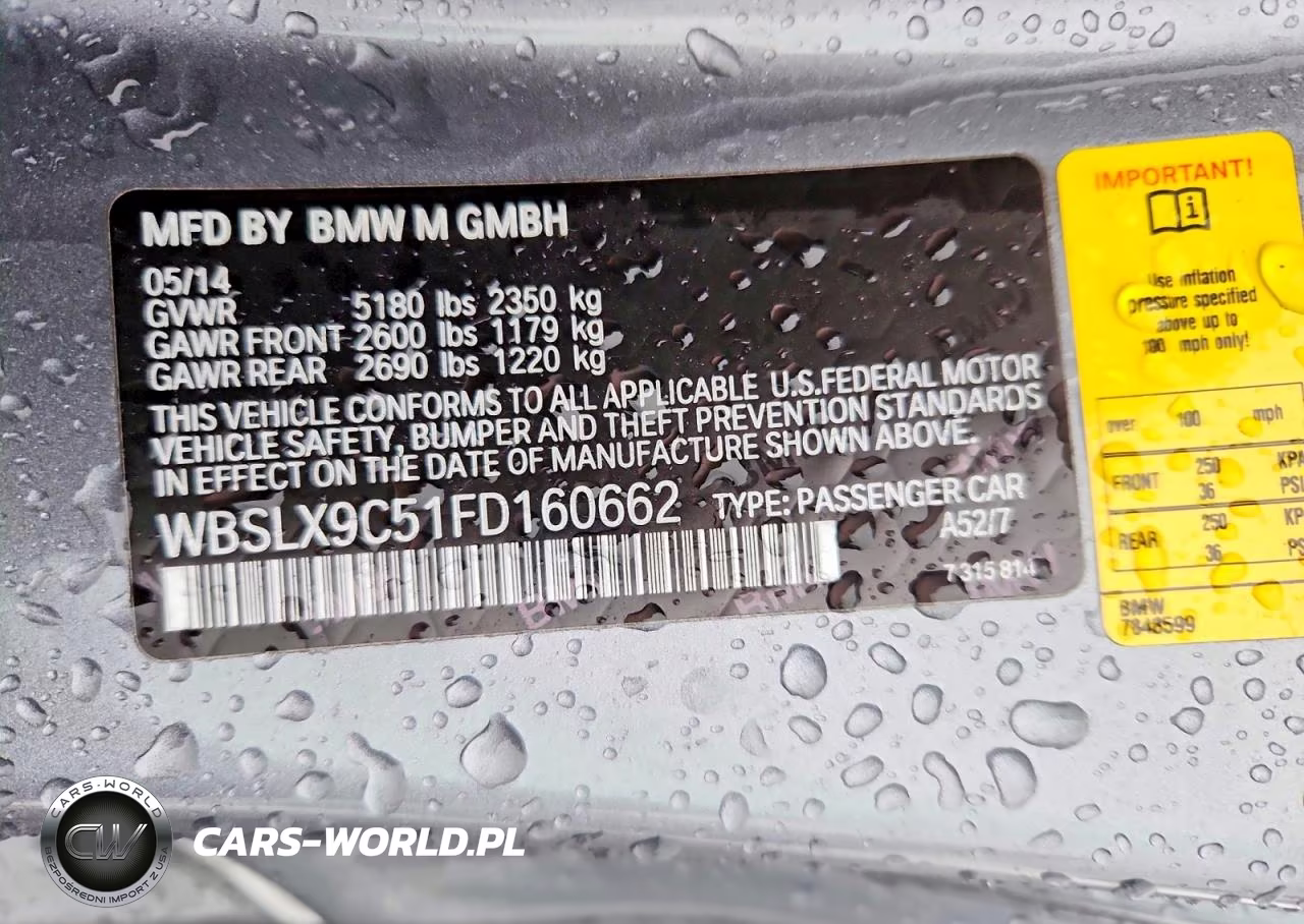2015 BMW M6 VIN:WBSLX9C51FD160662 - 12