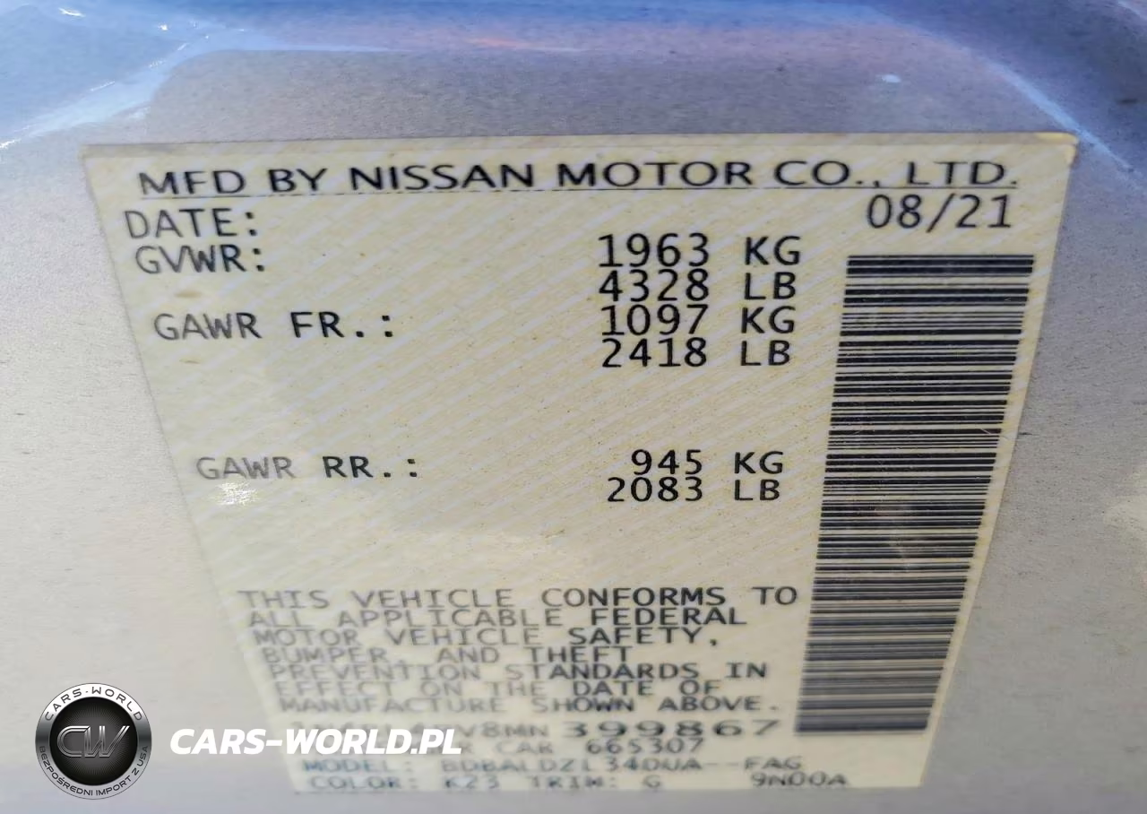 2021 Nissan Altima S VIN:1N4BL4BV8MN399867 - 13