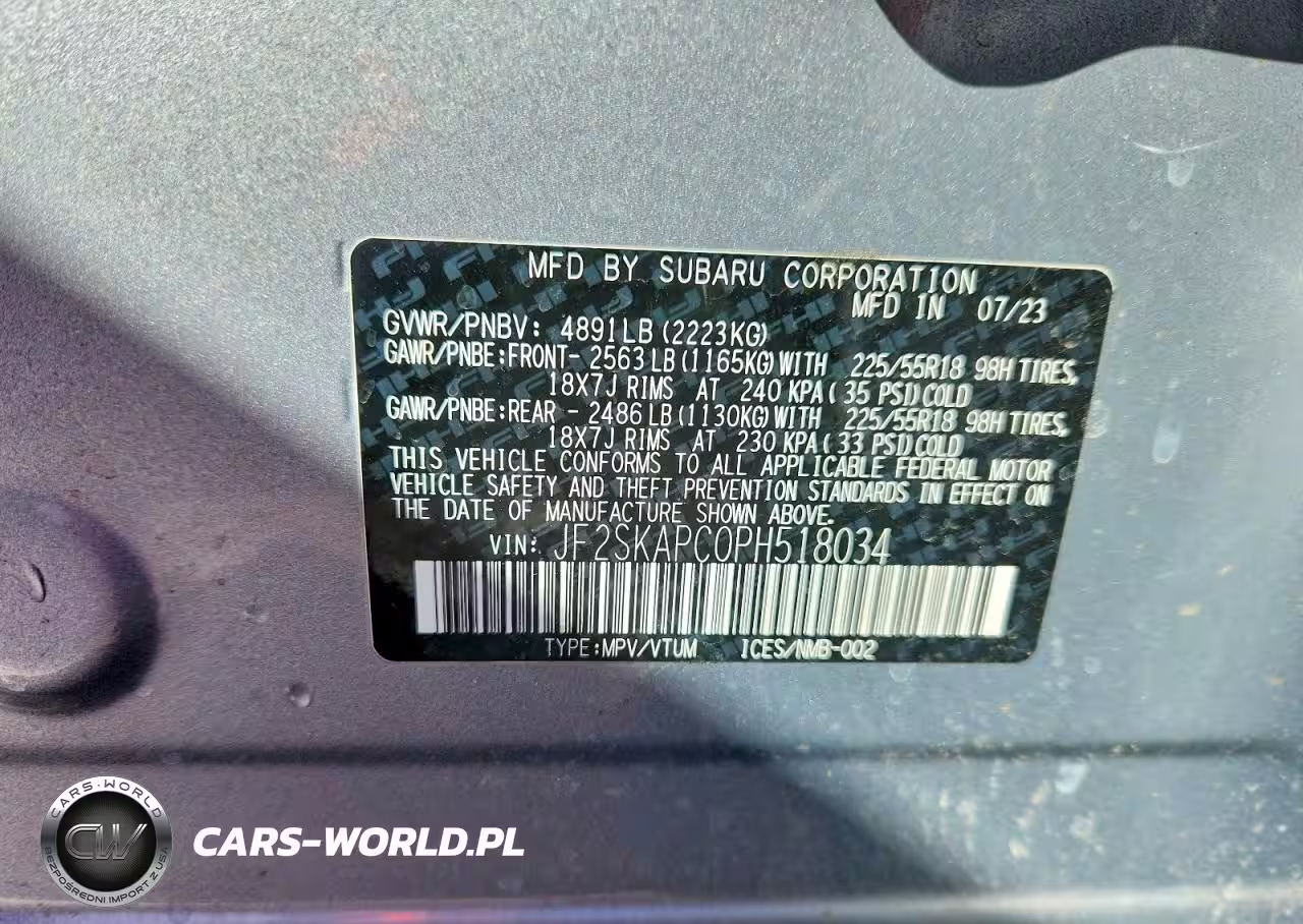 2023 Subaru Forester Limited VIN:JF2SKAPC0PH518034 - 14